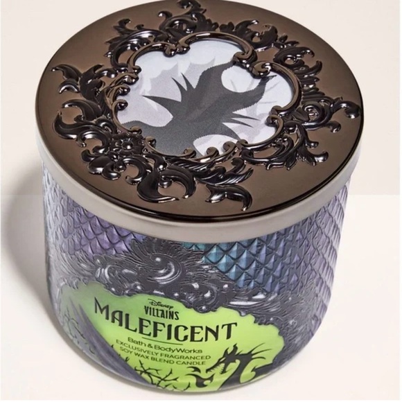 NEW Bath & Body Works Maleficent DISNEY VILLAINS SCENTED 3-WICK LARGE 14.5 OZ - Picture 3 of 10